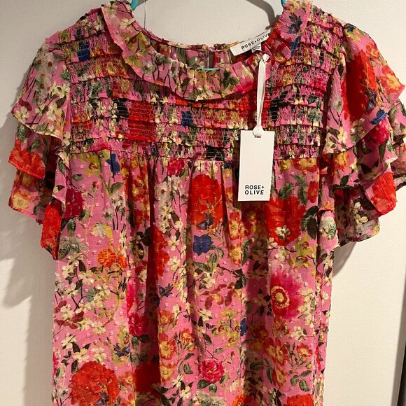 Rose + Olive Floral Blouse - Picture 1 of 6